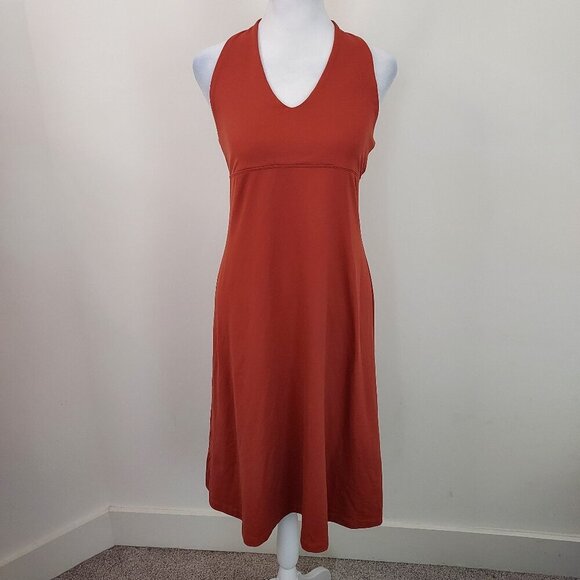 Patagonia Morning Glory Stretch Tie Back Halter Dress Size Medium - Picture 1 of 7